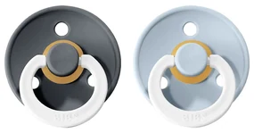 BIBS Colour cumlíky, kaučuk NOČNÉ 2ks - veľkosť 1 - Iron Baby blue