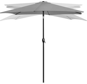 Skladací záhradný balkónový slnečník, nastaviteľný, 210 cm, sivý
