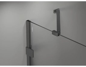 Mexen Lunar Duo, výklopný sprchový kút 120 x 120 cm, 8mm číre sklo, grafitový profil, 834-120L-120P-95-00
