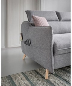 Svetlosivá rozkladacia rohová pohovka (pravý roh) Sweet Harmony – Miuform