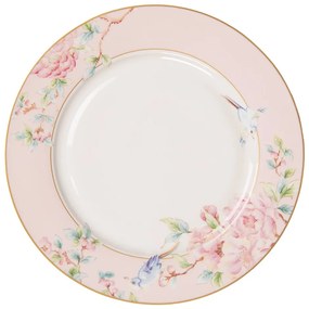 Porcelánový jedálenský tanier s ružovými kvetmi Rosa - Ø 27*2 cm
