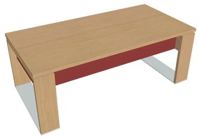 Stôl Verno+ S 200 x 100 cm, dub svetlý / červená