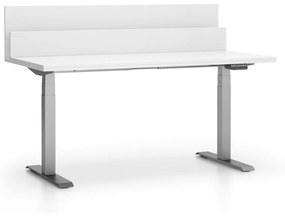 PLAN Kancelársky pracovný stôl SINGLE LAYERS s prepážkami, nastaviteľné nohy, biela