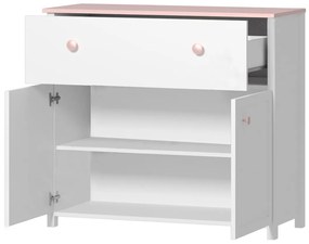 Nábytok pre mládež Luna I, Farby: biela / ružová + biela