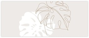 Obraz - Line art monstera N⁰2 (120x50 cm)
