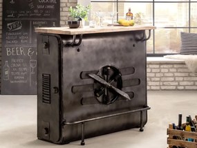 furniture-nabytek.cz - Masivní barový stůl Fotoaparát z kovu a manga, lakovaný, vícebarevný – 125×55×110 cm