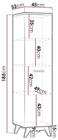 Policová skriňa Kapucin K2 (borovica andersen + dub nash). Vlastná spoľahlivá doprava až k Vám domov. 1122401