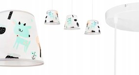 Detské závesné svietidlo Bambi, 3x textilné tienidlo so vzorom, o, s