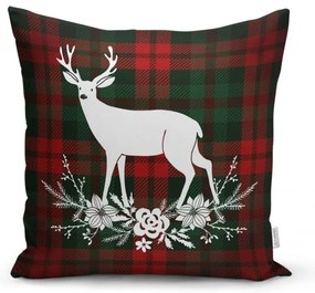 Súprava 4 vianočných obliečok na vankúš a behúň na stôl Minimalist Cushion Covers Tartan Christmas