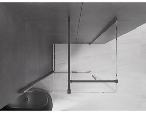 Mexen Velar, sprchový kút s posuvnými dverami 90(dvere) x 110(stena) cm, 8mm číre sklo, grafitová matná, 871-090-110-01-66