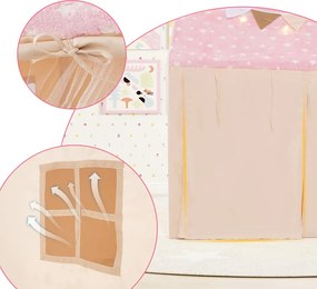 Detský herný domček s osvetlením, ružový