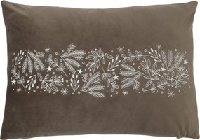 Mocca obliečka na vankúš Aix s výšivkou vetvičiek – 50*35 cm