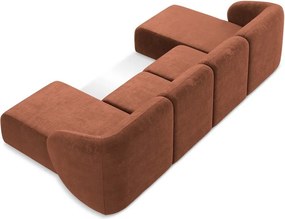 Ženilková rohová pohovka v terakotovej farbe (do tvaru "U") Lani – Makamii