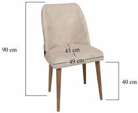 Sada jedálenských stoličiek Nova Cream and Walnut,2 ks, 2 ks