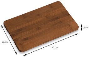 Doska na krájanie Dark Bam, bambus, 43x26 cm