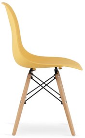 Set troch jedálenských stoličiek OSAKA horčicové (hnedé nohy) (3ks)