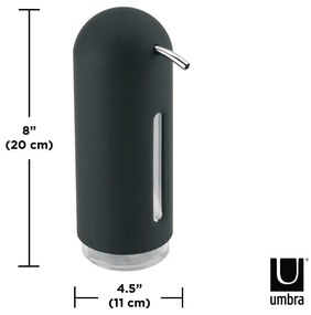 Čierny plastový dávkovač mydla 350 ml Penguin – Umbra