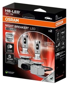 SADA 2x LED žiarovka do auta NIGHT BREAKER SMART H8 PGJ19-1/7W/12V 6000K - Osram