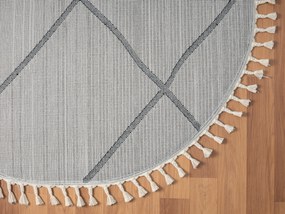 My Flair, Kusový koberec Moroccan Oasis weiß kruh, 190x190 (průměr) kruh, čiernobiela, obývacia izba