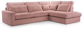 Rohová sedacia súprava LINCOLN LUX, pravá, růžová (Tilia 62)