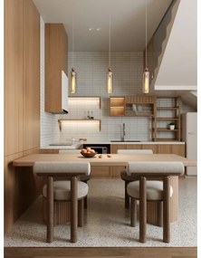 MAXLIGHT P0510 - Luster na lanku CAMPANILA 1xE27/40W/230V pr. 10 cm mosadz/béžová