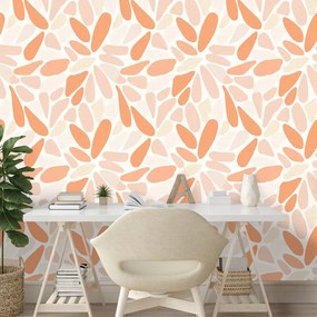 Samolepiaca tapeta oranžové abstraktné tvary