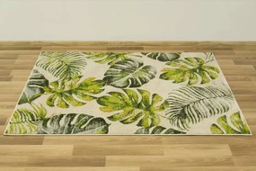 Koberec Green Garden  E714 Lístie krémový / tmavozelený