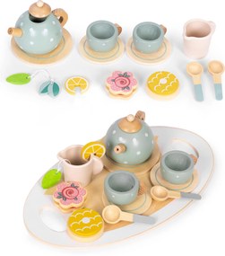 Drevený čajový set pre deti 3+ 14-dielny ECOTOYS drevená hračka