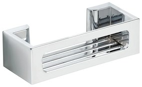 Strieborná samodržiaca plastová kúpeľňová polička Bralia - Wenko