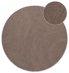 Ručne tkaný vlnený okrúhly koberec taupe ø 120 cm Eleni Taupe – Hanse Home