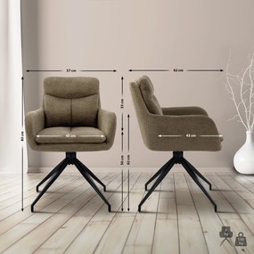 Jedálenská stolička Somers - látka - hnedá