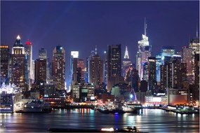 Obraz - Osvetlené New Yorské mrakodrapy (90x60 cm)