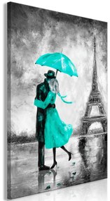 Artgeist Obraz - Paris Fog (1 Part) Vertical Green Veľkosť: 20x30, Verzia: Na talianskom plátne