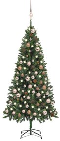 Osvetlený umelý vianočný stromček s guľami a šiškami 180 cm 3077845