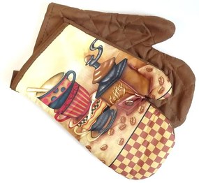 Kuchynské rukavice coffe sada 2 ks, magnet/0648 68052