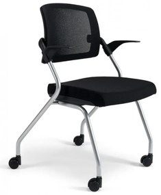 BESTUHL Konferenčná rokovacia stolička U20 BLACK čierna na kolieskách