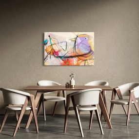 Obraz - Abstrakcia, vtáčik (90x60 cm)