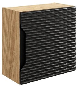 Závesná kúpeľňová skrinka Ocean 35 cm 1DQ dub olejovaný/čierna