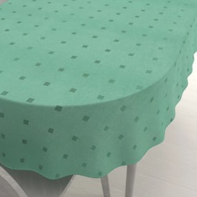 Biante Dekoračný oválny obrus PM-023 Štvorčeky na svetlo zelenom 120x140 cm