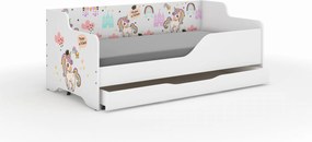 Wooden Toys Detská posteľ LILU 160x80 JEDNOROŽEC RAINBOW – sada