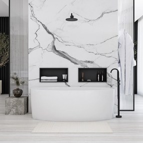 Rea Rea, oceľová kúpeľňová polička 45x30 cm, čierna matná, REA-05604