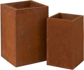 2 ks kovové obaly na kvetiny Metal Rust - 40 * 40 * 60 cm