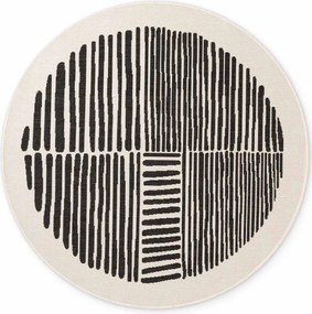 Čierny/krémovobiely okrúhly vnútorný a vonkajší koberec ø 160 cm Haringey Bounds – Ted Baker