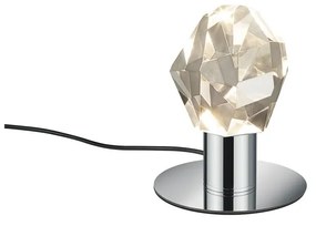LED stolová lampa v striebornej farbe so skleneným tienidlom (výška 17 cm) Verano – Trio Select