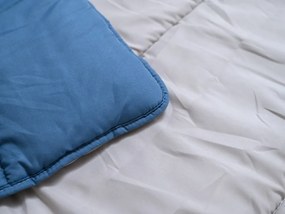Celoročná prešívaná prikrývka 140x200 cm z dutého vlákna, modrá