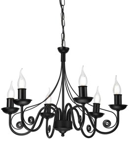 Luster na reťazi DONATO 6xE14/40W/230V čierna