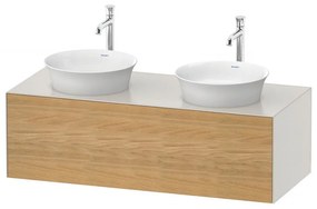 DURAVIT White Tulip závesná skrinka pod dve umývadlá na dosku, 1 zásuvka, 1300 x 550 x 408 mm, dub prírodný masív/nordická biela matná, WT4978BH539