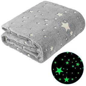 Verk Svietiaca deka Soft Dreams Stars, 150 x 180 cm šedá
