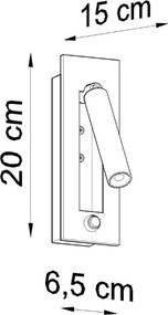 Čierne kovové nástenné svietidlo Chimery – Sollux