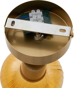 Moderné stropné bodové svetlo zlaté s okrúhlym jantárovým sklom - Teddy